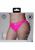 Ouch! Vibrating Strap-on Panty Harness with Open Pink - XL/XXL