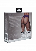 Ouch! Vibrating Strap-on Thong with Removable Butt Straps - Purple - M/L