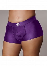 Ouch! Vibrating Strap-on Boxer - Purple - XL/XXL