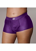 Ouch! Vibrating Strap-on Boxer - Purple - XL/XXL