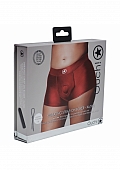 Ouch! Vibrating Strap-on Boxer - Red - XL/XXL