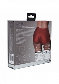 Ouch! Vibrating Strap-on Boxer - Red - XL/XXL