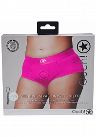 Ouch! Vibrating Strap-on Brief - Pink - XL/XXL