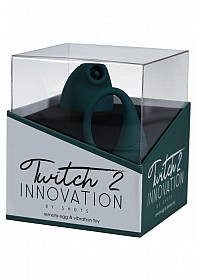 Twitch 2 - Rechargeable Suction & Flapping Vibrator with Remote Control Vibrating Egg - Forest Green