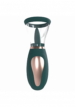 Pumped - Enhance - Automatic - 13-Speed - Silicone - Rechargeable Vulva & Breast Pump - Forest Green