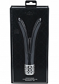 Royal Gems - Dueling Queens - 10 Speed Silicone Rechargeable Vibrator - Black