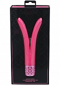 Royal Gems - Dueling Queens - 10 Speed Silicone Rechargeable Vibrator - Pink