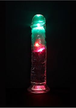 RealRock - Wireless Rechargeable - Remote Control - LED - Vibrating - Regular Straight No Balls 8" -
