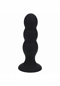 LEVELZ - Tri Rattle Liquid Silicone Anal Plug - Large - Black of Shots America LEVELZ - Tri Rattle Liquid Silicone Anal Plug - Large - Black of Shots America