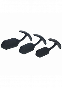 LEVELZ - Silicone Weighted Anal Plug Training Kit - Set of 3 - Black of Shots America LEVELZ - Silicone Weighted Anal Plug Training Kit - Set of 3 - Black of Shots America