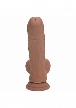 RealRock - Rechargeable - Dual Layered - Liquid Silicone - Vibrating - Curved - Weighted Balls 8\