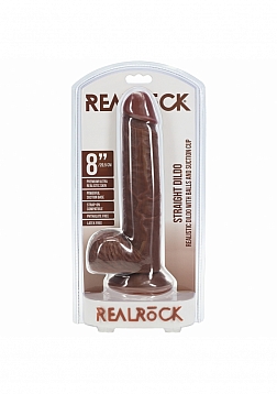 RealRock Realistic Skin - Straight Realistic Dildo with Balls and Suction Cup - 8\
