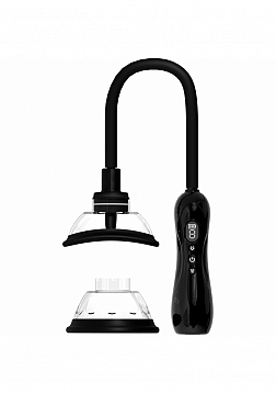 PUMPED - Automatic Rechargeable Vagina and Breast Pump with Rotating & Vibrating Tongue - Black