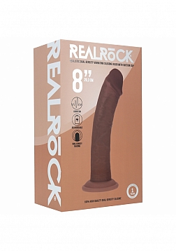 Realrock - Dual Layered - Silicone - Curved Realistic Vibrating Dildo with Suction Cup 8\