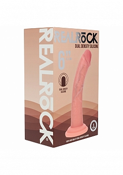 Realrock - Dual Layered - Silicone - Curved Realistic Dildo with Suction Cup 6\