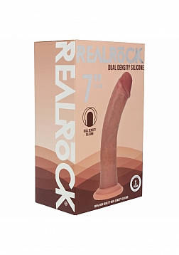 Realrock - Dual Layered - Silicone - Curved Realistic Dildo with Suction Cup 7\