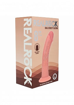 Realrock - Dual Layered - Silicone - Curved Realistic Dildo with Suction Cup 8\