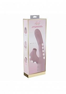 VIVE - Andria - LED Rechargeable Dual Motor - G-Spot VIbrating and Tap Clit Stimulator - Pink