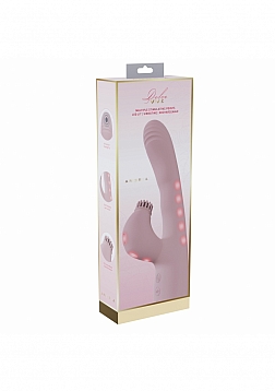 VIVE - Andria - LED Rechargeable Dual Motor - G-Spot VIbrating and Tap Clit Stimulator - Pink