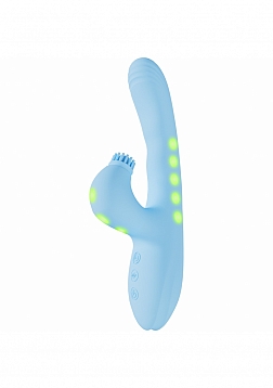 VIVE - Andria - LED Rechargeable Dual Motor - G-Spot VIbrating and Tap Clit Stimulator - Blue