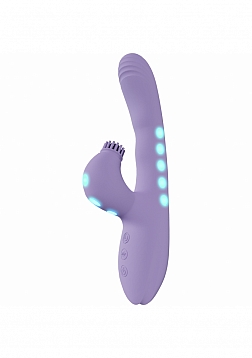 VIVE - Andria - LED Rechargeable Dual Motor - G-Spot VIbrating and Tap Clit Stimulator - Lavender