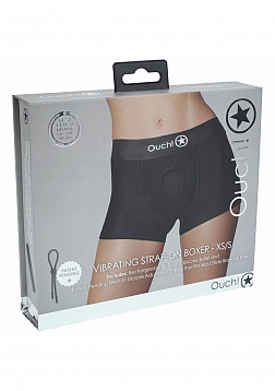 Ouch! - Vibrating Strap-on Boxer - Black - XS/S