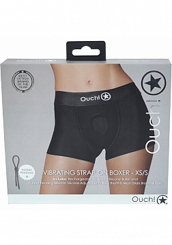 Ouch! - Vibrating Strap-on Boxer - Black - XS/S