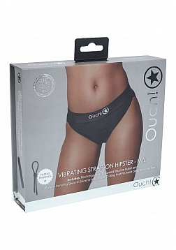 Ouch! Vibrating Strap-on Hipster - Black - M/L