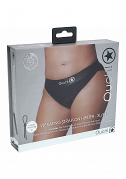 Ouch! - Vibrating Strap-on Hipster - Black - XL/XXL