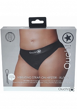 Ouch! - Vibrating Strap-on Hipster - Black - XL/XXL