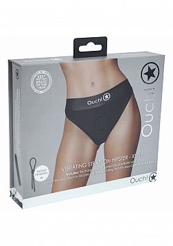 Ouch! - Vibrating Strap-on Hipster - Black - XS/S