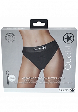 Ouch! - Vibrating Strap-on Hipster - Black - XS/S