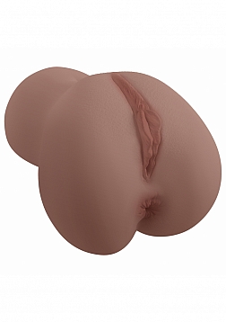 XKIN - Pantheress - Dual Channel Masturbator with Rechargeable Vibrating Bullet - 1.40 Lbs - Brown 