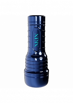 XKIN - Ronan Cobalt - Male Mouth Torch Masturbator - Rechargeable Vibrating + Suction - Metallic Blu
