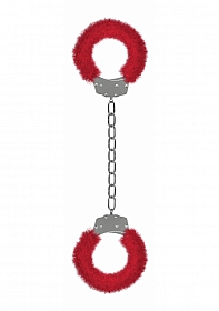 Beginner's Furry Legcuffs  - Red