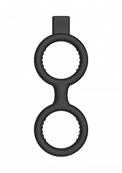 E-Stim Cock Ring With Ballstrap - Black