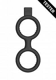 E-Stimulation Cock Ring with Ballstrap - Black - Tester