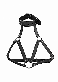 Ouch! Skulls and Bones - Harness with Skulls & Spikes - Black