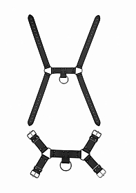 Ouch! Skulls and Bones - Male Harness with Spikes - Black