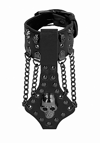 Bracelet with Skulls and Chains - Black..