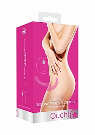 Vibrating Silicone Strapless Strap On-Pink