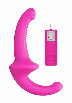 Vibrating Silicone Strapless Strap On-Pink