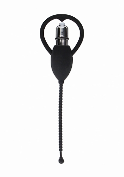 Urethral Sounding Vibrating Bullet Plug-Black