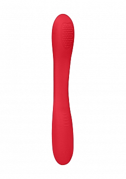 Ultimate Flexibility Flat Double-Ended..Rechargeable Vibrator-Red