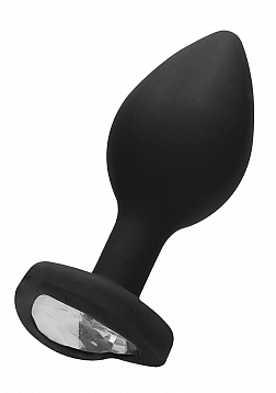 Diamond Heart Butt Plug-Black