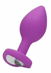Diamond Heart Butt Plug-Large-Purple