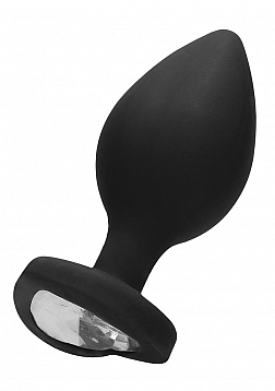 Diamond Heart Butt Plug-Extra Large-Black