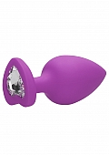 Diamond Heart Butt Plug-Extra Large-Purple