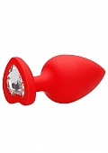 Diamond Heart Butt Plug-Extra Large-Red