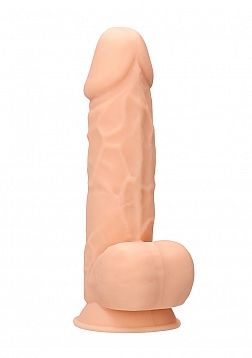 Silicone Dildo With Balls - 21,6 cm - Flesh..